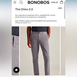 Bonobo’s the Chino 2.0 slim tapered fit 31 x 28
